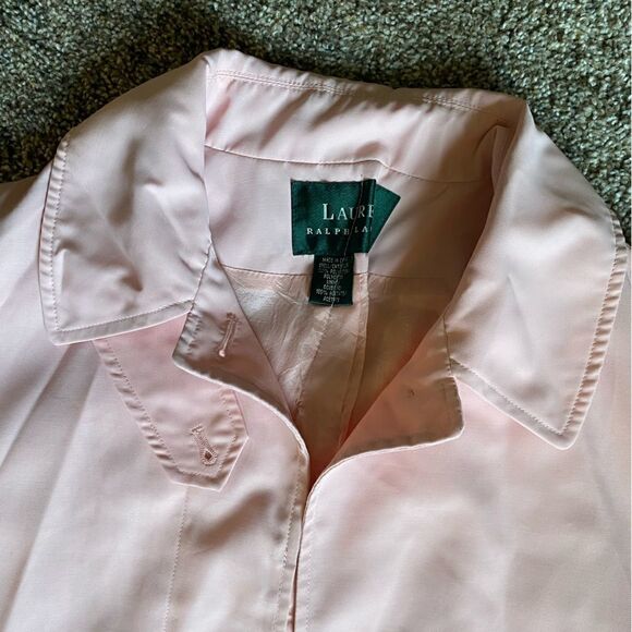 Lauren Ralph Lauren Pink Trench Jacket Women’s Small Button Down - Picture 5 of 13